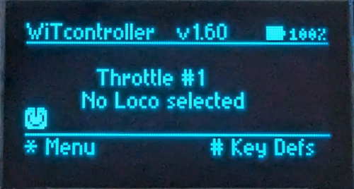 Throttle Screen with no loco acquired