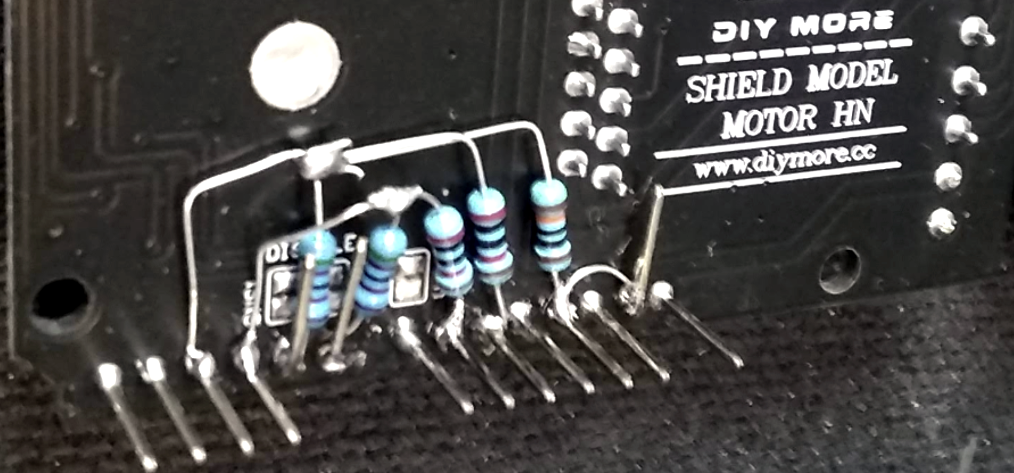 L298 motor shield - voltage divider resistors