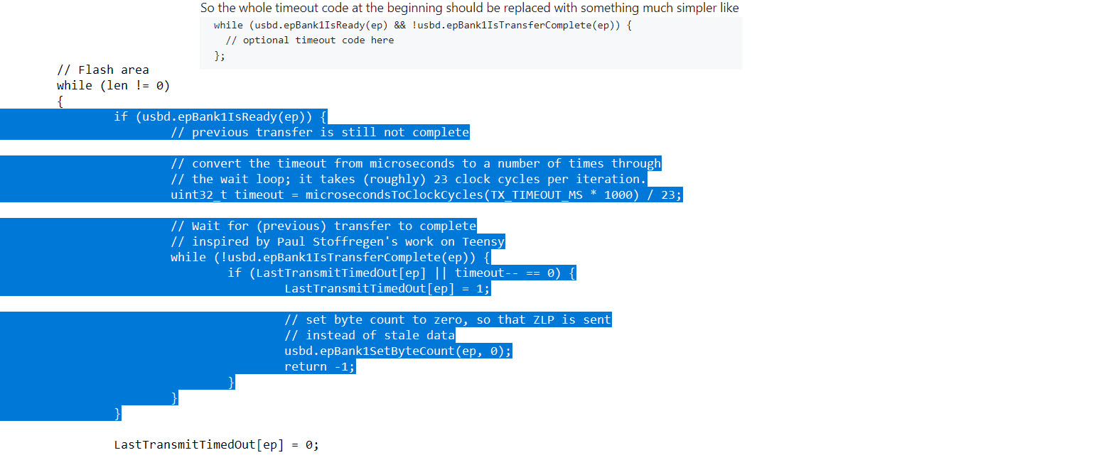 Arduino SAMD21 Core CDC driver fix - replace this code